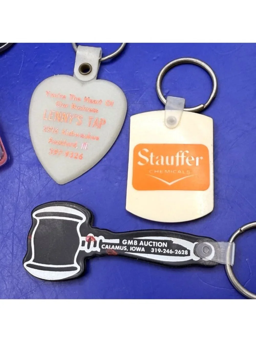 Vintage Advertising Keychain Lot Dealerships Auto Farm Disney RCA 1960s-1990s